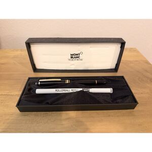 1990's MontBlanc Meisterstuck Black Resin Gold Plated Trim Pen NEVER USED